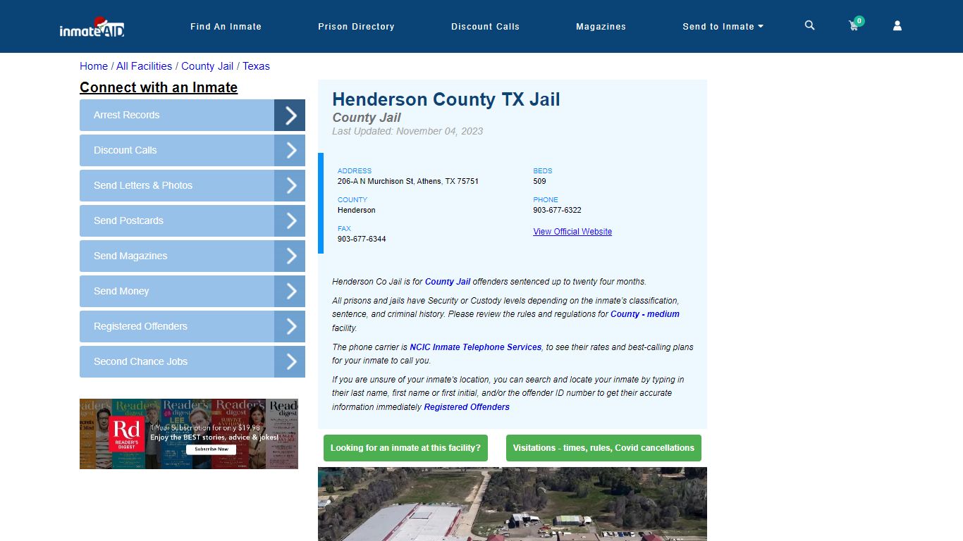 Henderson County TX Jail - Inmate Locator - Athens, TX